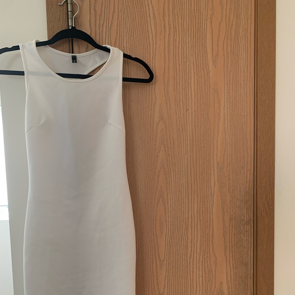 White bodycon dress with back cut out